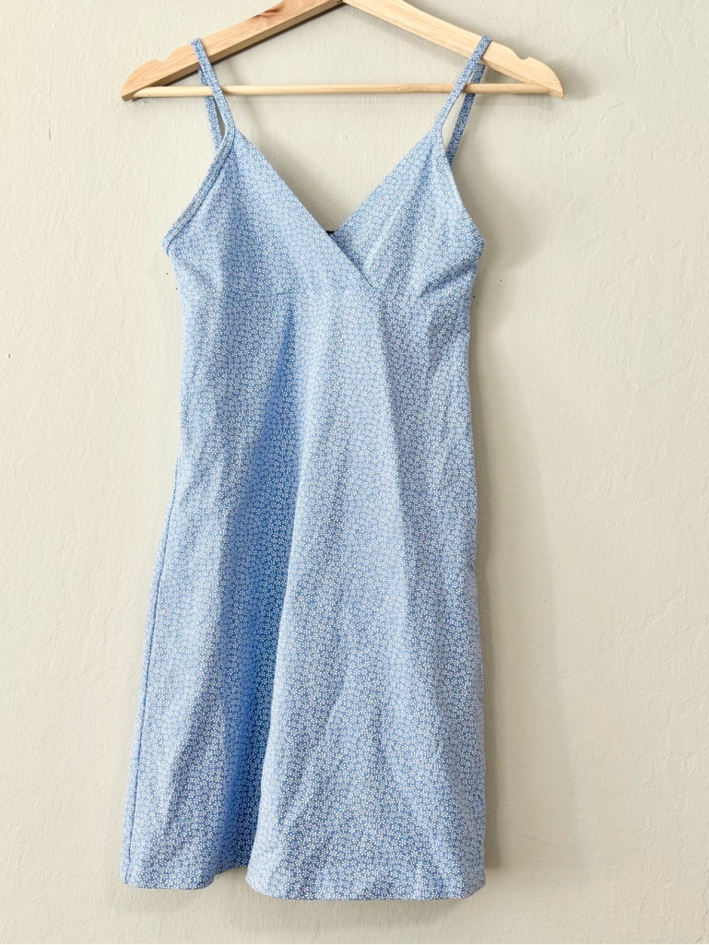 Brandy Melville Baby Blue Micro Floral Mini Dress